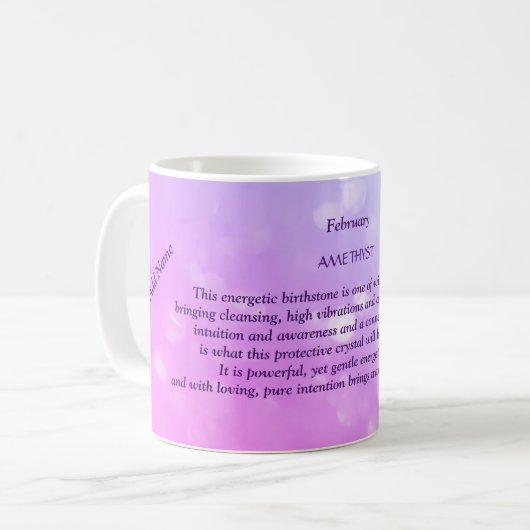 Mug Février Amethyst Birthstone (Devant gauche)