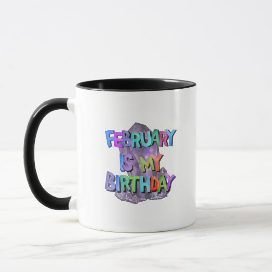 Mug Février est mon anniversaire (pierre) (Gauche)