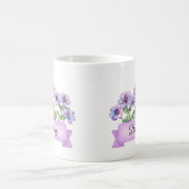 Mug Février Fleur de naissance Violet personnalisé (Centre)