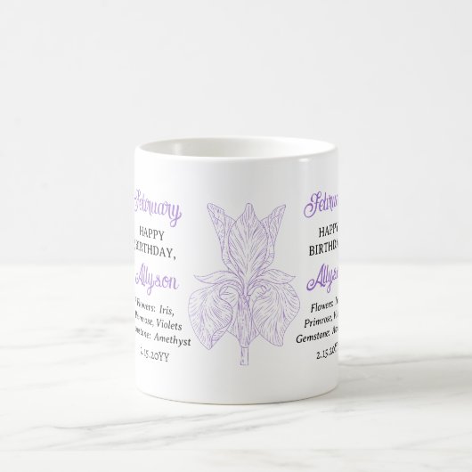Mug Février Floral | Amethyst Birthday Keeps (Centre)
