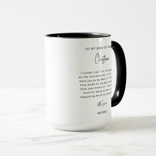 Mug Février Maid of Honor | Fleur de naissance Iris (Devant droit)
