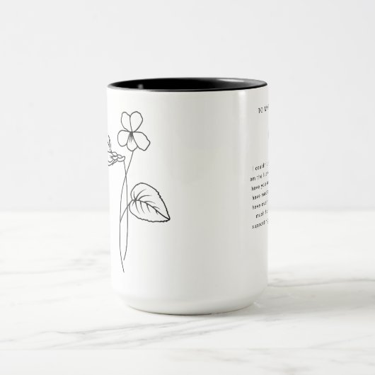 Mug Février Maid of Honor | Fleur de naissance violett (Centre)