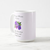 Mug Février Mois de naissance Violet Fleur Delicet Flo (Devant gauche)