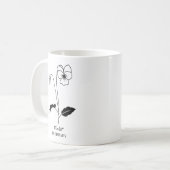 Mug Février Monogramme Mois des fleurs de naissance (Devant gauche)