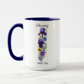 Mug Février Violet Fleur de naissance et Iris (Gauche)