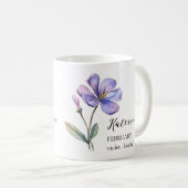 MUG FÉVRIER VIOLET NAISSANCE FLEURS MOIS NOM CADEAU (Devant droit)