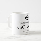 Mug Fiançailles drôles 'enGAYgées' (Devant gauche)
