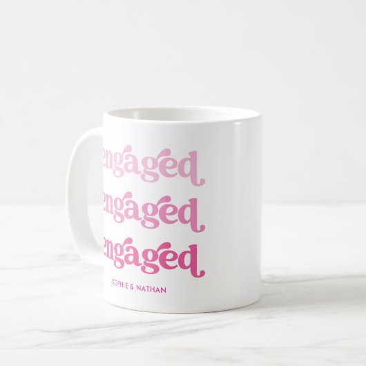 Mug Fiancé | Boho Pink Gradient Texte (Devant gauche)