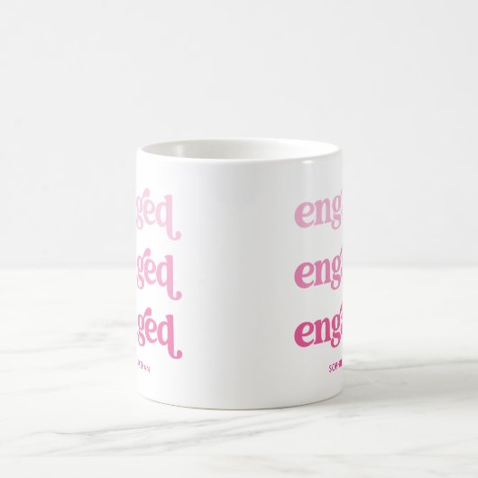 Mug Fiancé | Boho Pink Gradient Texte (Centre)