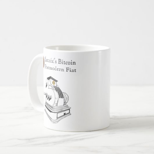 Mug Fiat postmoderne en Bitcoin de Satoshi (Devant gauche)