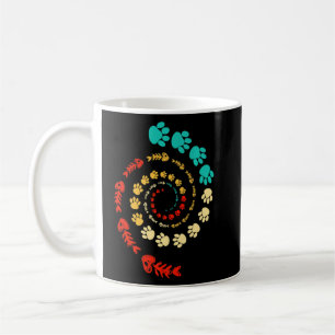 Mug Fibonacci Chat Paw ou Golden Ratio et Spirale ou W