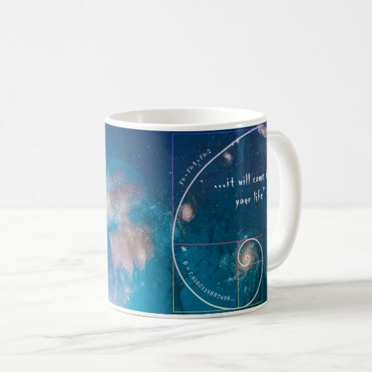 Mug fibonacci golden ratio univers infini méduse (Devant droit)