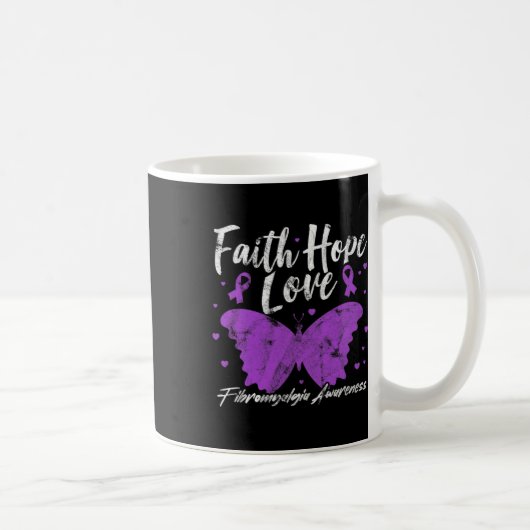 Mug Fibromyalgie Sensibilisation au papillon violet Fi (Droite)