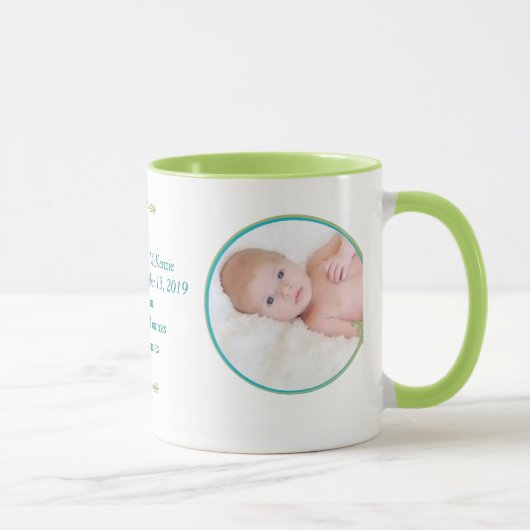 Mug Fiche de naissance personnalisée Statistiques de b (Droite)