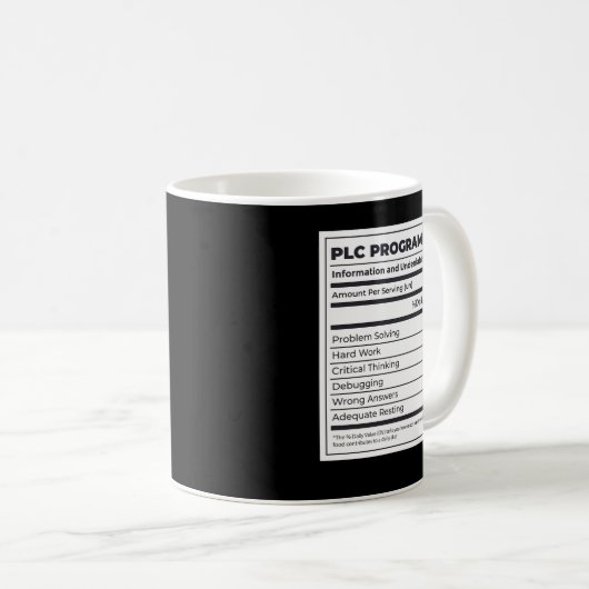 Mug Fiche nutritionnelle du programmeur (Devant droit)