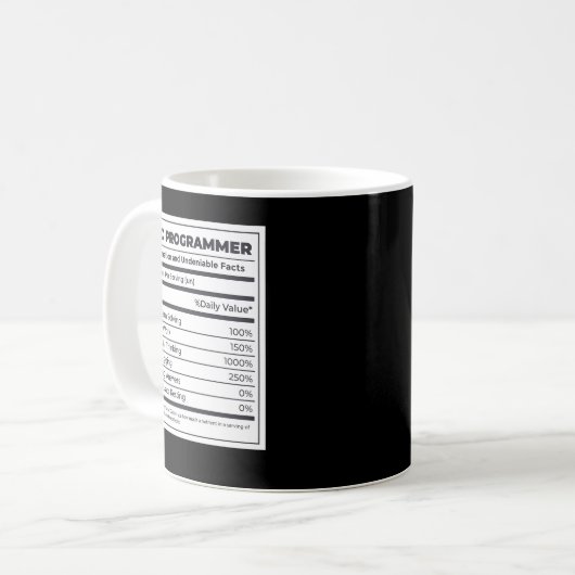 Mug Fiche nutritionnelle du programmeur (Devant gauche)