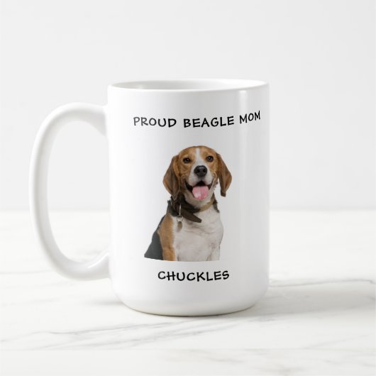 Mug Fier Beagle Maman Personnalisé Animaux de compagni (Gauche)