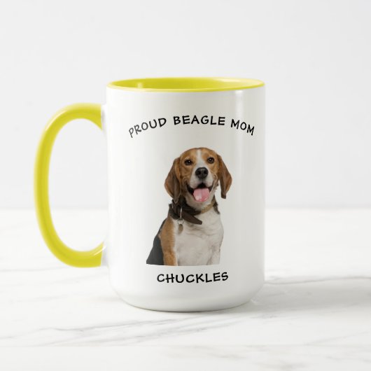 Mug Fier Beagle Maman Personnalisé Animaux de compagni (Gauche)
