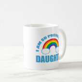 Mug Fier de ma fille Gay pride arc-en-ciel Parent (Devant droit)