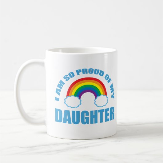 Mug Fier de ma fille Gay pride arc-en-ciel Parent (Gauche)