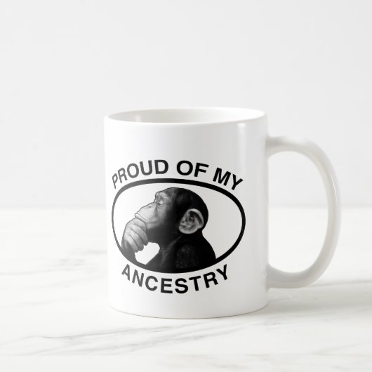 Mug Fier de mon chimpanzé d'ascendance (Droite)