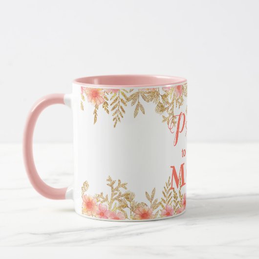 Mug Fier De T'Appeler Maman ! Aquarelle rose (Gauche)