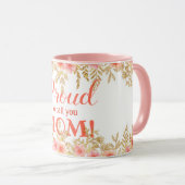 Mug Fier De T'Appeler Maman ! Aquarelle rose (Devant droit)
