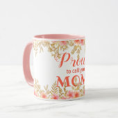 Mug Fier De T'Appeler Maman ! Aquarelle rose (Devant gauche)