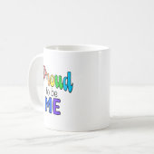 Mug "Fier d'être moi" Texte Arc-en-ciel (Devant gauche)