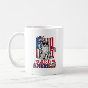 Mug Fier d'être un T-shirt de chat patriotique américa