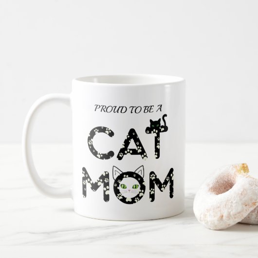 Mug Fier d'être une maman de chat (Avec donut)