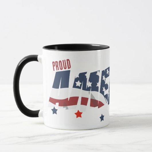 Mug Fier drapeau américain et drapeau américain (Gauche)