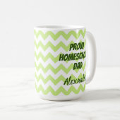 Mug Fier Homeschool Papa Vert et Blanc Chevron (Devant droit)