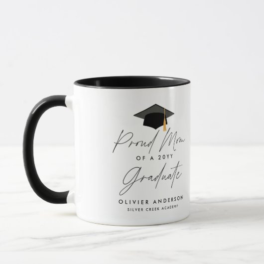 Mug Fier maman d'une classe de 2022 script de diplôme (Gauche)