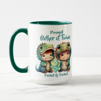 Mug Fier Mère des jumeaux garçons Dinosaur Costumes Ve