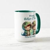 Mug Fier Mère des jumeaux garçons Dinosaur Costumes Ve (Devant droit)