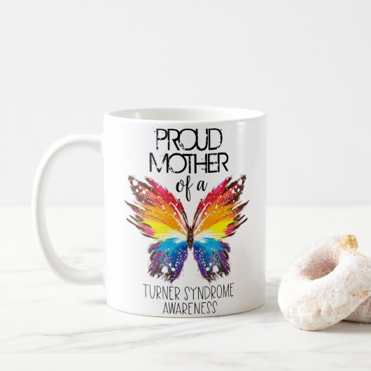 Mug Fier mère d'un syndrome de Turner papillon (Avec donut)