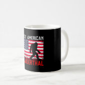 Mug Fier Nandertal américain | États-Unis Drapeau & Bi (Devant droit)