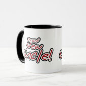 Mug Fier nouvel oncle - Texte rouge et noir (Devant gauche)