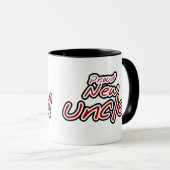 Mug Fier nouvel oncle - Texte rouge et noir (Devant droit)