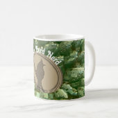 Mug Fier Oiseau Nerd Silhouette Brown Oiseau vert (Devant droit)