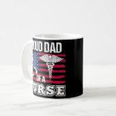 Mug Fier Papa D'Une Infirmière Infirmière Drapeau Amér (Devant gauche)