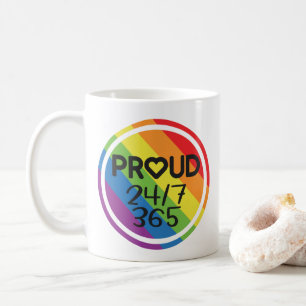 Mug Fier quotidien couleurs arc-en-ciel mois de fierté