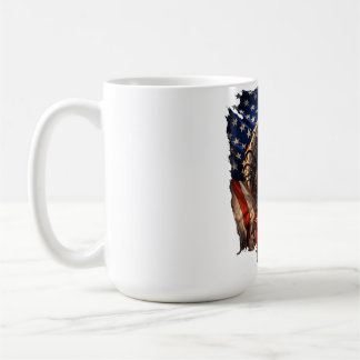 Mug Fierce Monster Tearing American Flag Art