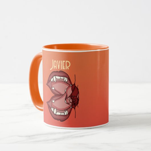 Mug Fierce personnalisée Expression du fang d’un vampi (Devant gauche)