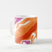 Mug Fière Abstraction de Peinture Coulée Fierté Lesbie (Devant gauche)