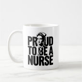 Mug "Fière d'être une infirmière stéthoscope design" (Gauche)
