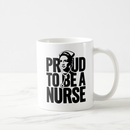 Mug "Fière d'être une infirmière stéthoscope design" (Droite)