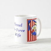 Mug fière épouse de l'armée de l'air design d'impressi (Devant droit)