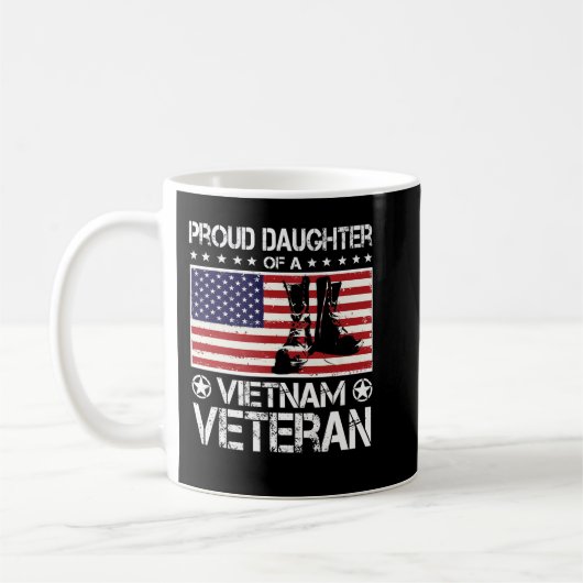Mug Fière Fille Du Viêt Nam Vétérinaire Drapeau Améric (Gauche)